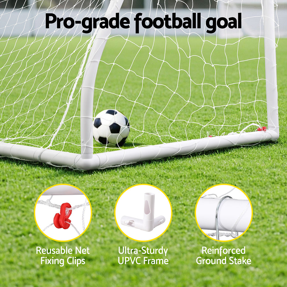 Everfit Soccer Goal Net | 12FT | UPVC Frame | PE Mesh | Weatherproof | Backyard