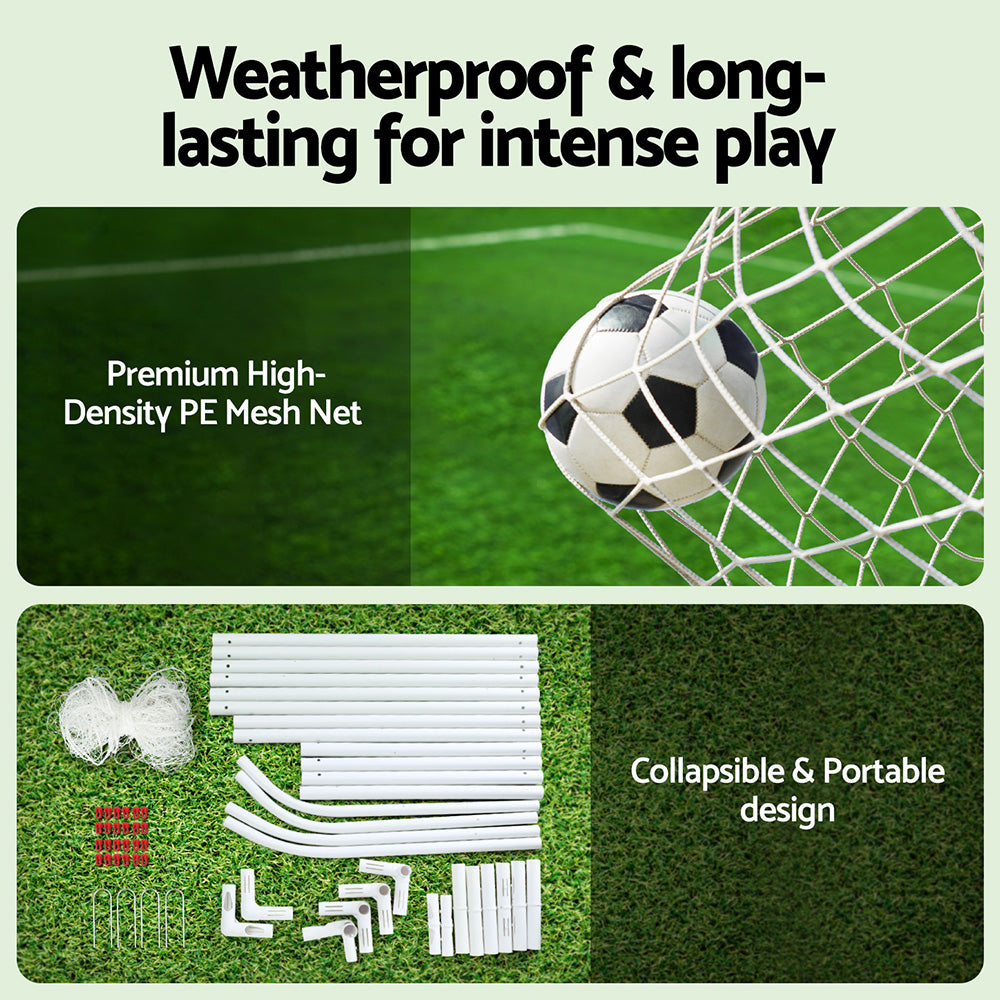 Everfit Soccer Goal Net | 12FT | UPVC Frame | PE Mesh | Weatherproof | Backyard