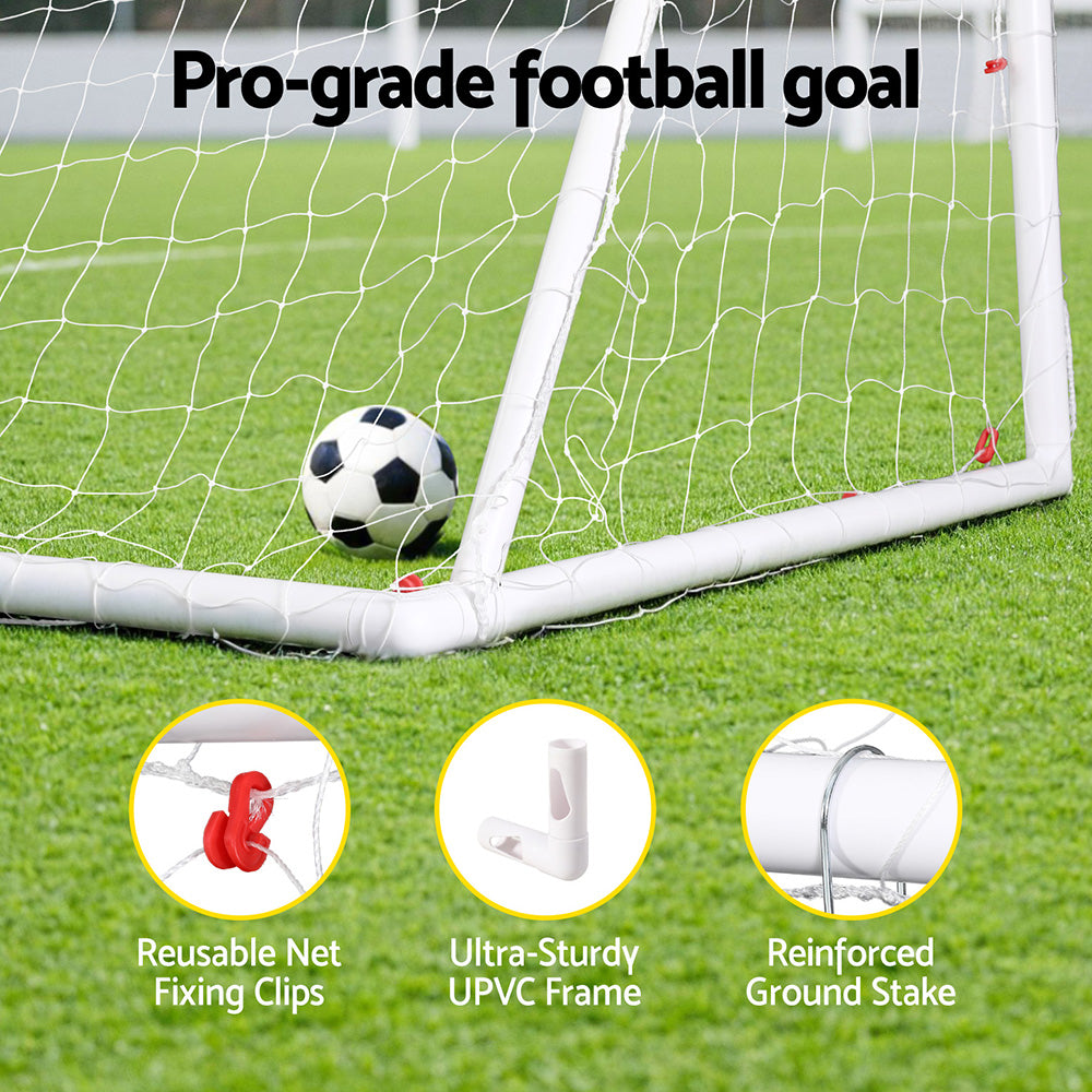 Everfit Soccer Goal Net | 8FT | UPVC Frame | PE Mesh | Weatherproof | Backyard