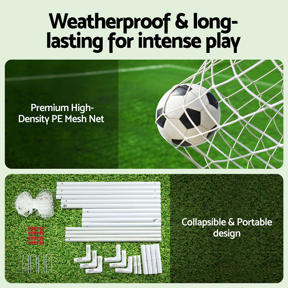 Everfit Soccer Goal Net | 8FT | UPVC Frame | PE Mesh | Weatherproof | Backyard