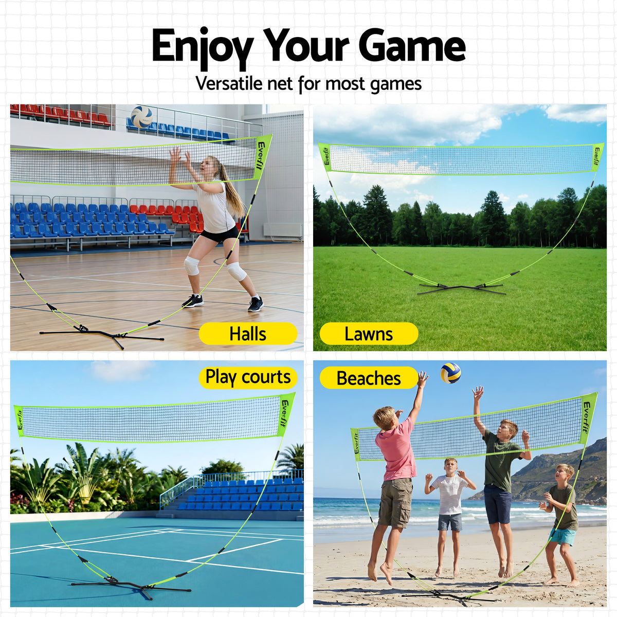 Sports Net | 3m | Badminton Tennis Volleyball | Portable | Yellow