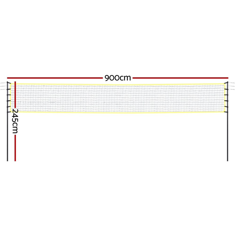 Everfit 9M Portable Volleyball Net Set | with Ball | Boundary Lines | Badminton | Tennis
