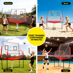 Portable Volleyball Training Net | 8ft | Adjustable Height | Ball + Carry Bag (Version B)