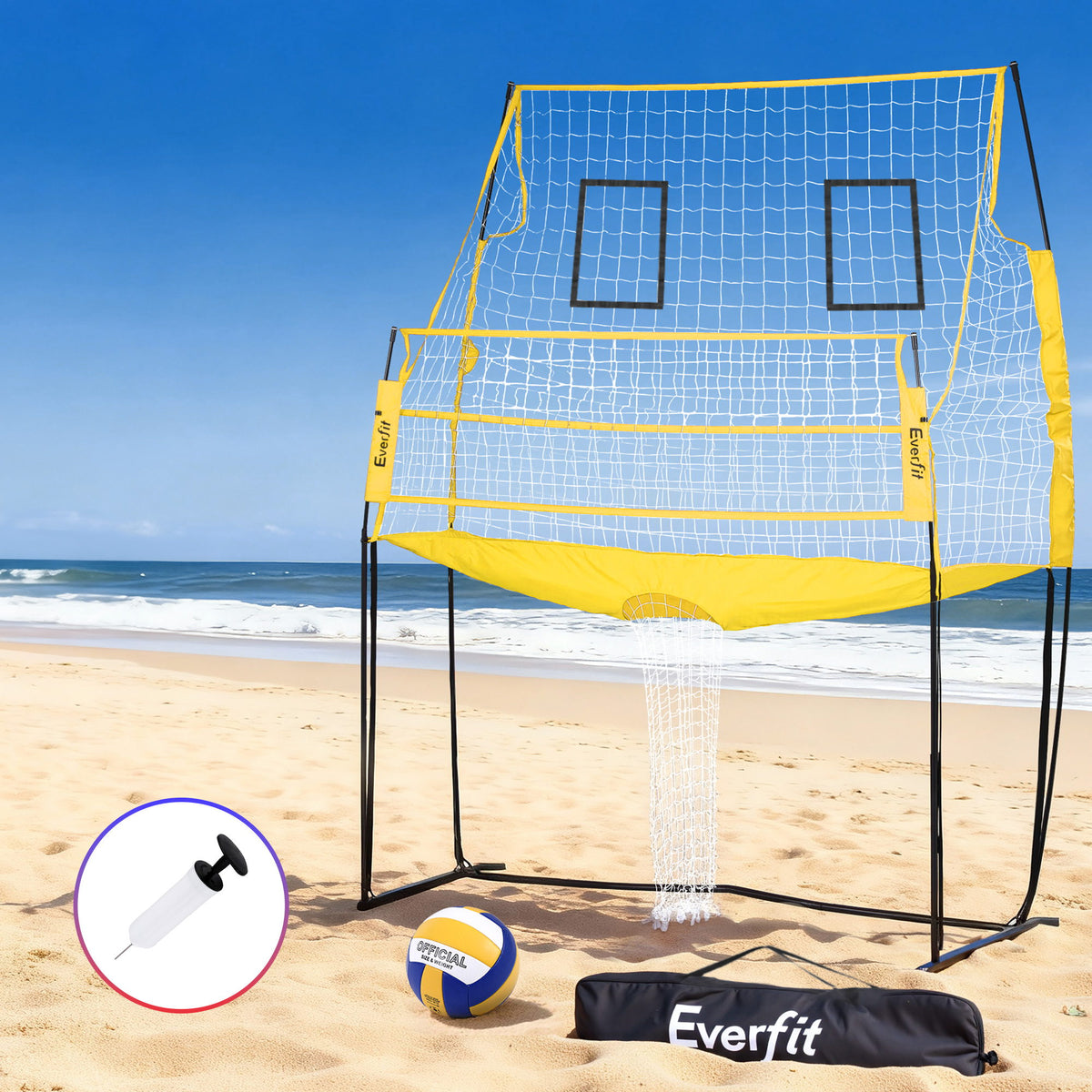 Freestanding Volleyball Net | 8ft | Adjustable Height | Includes Ball + Bag (Version A)
