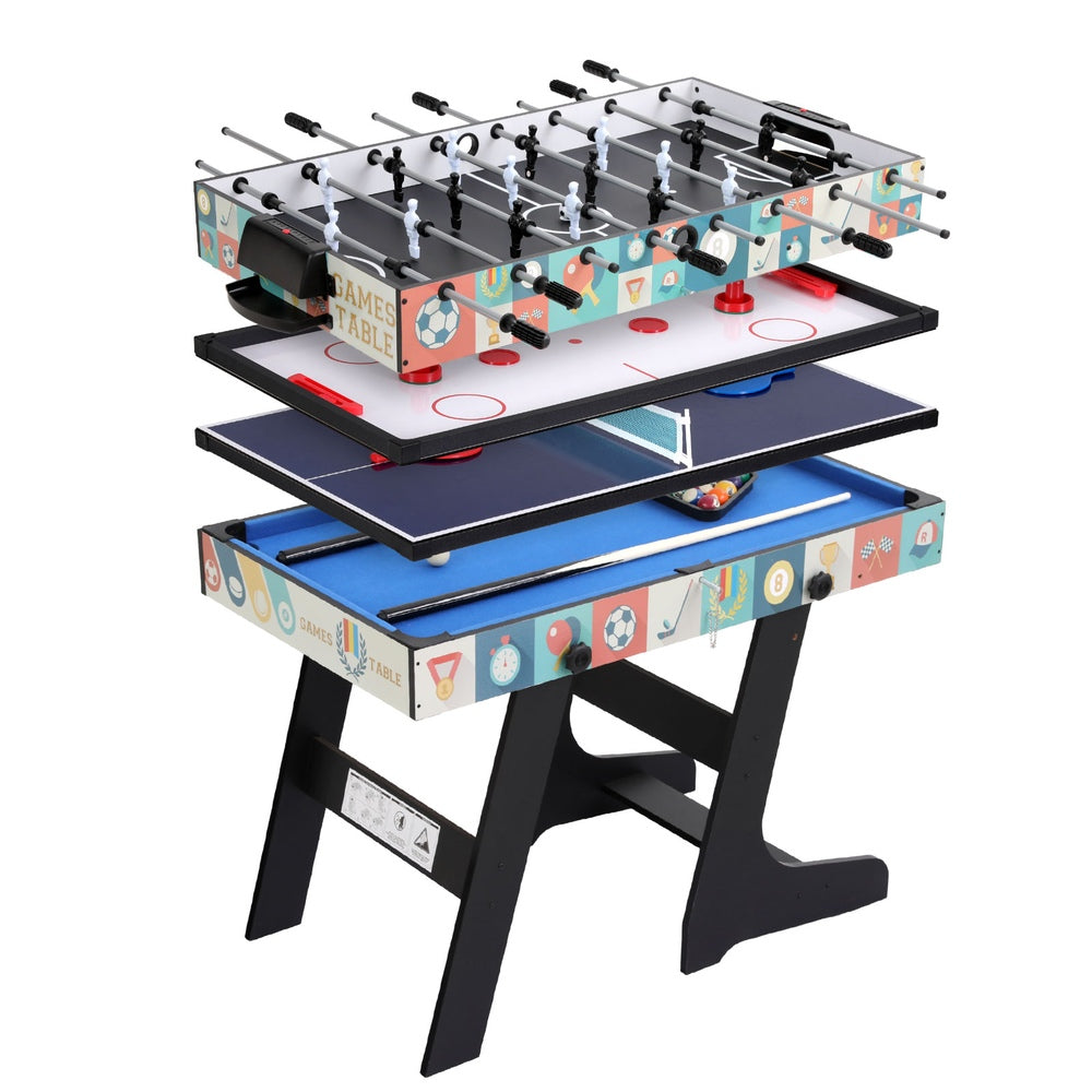 Foldable Soccer Table | 4-in-1 Game | Foosball, Table Tennis, Pool, Hockey
