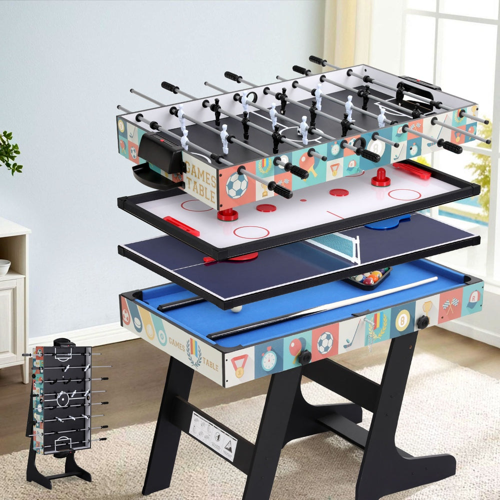Foldable Soccer Table | 4-in-1 Game | Foosball, Table Tennis, Pool, Hockey