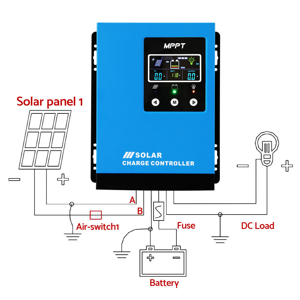 Giantz 40A MPPT Solar Charge Controller | Auto 12V/24V/36V/48V | Battery Regulator