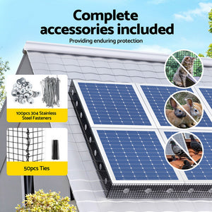 Solar Panel Bird Guard Mesh | 20cm x 30m Roll | PVC Coated | Rust Proof Critter Guard