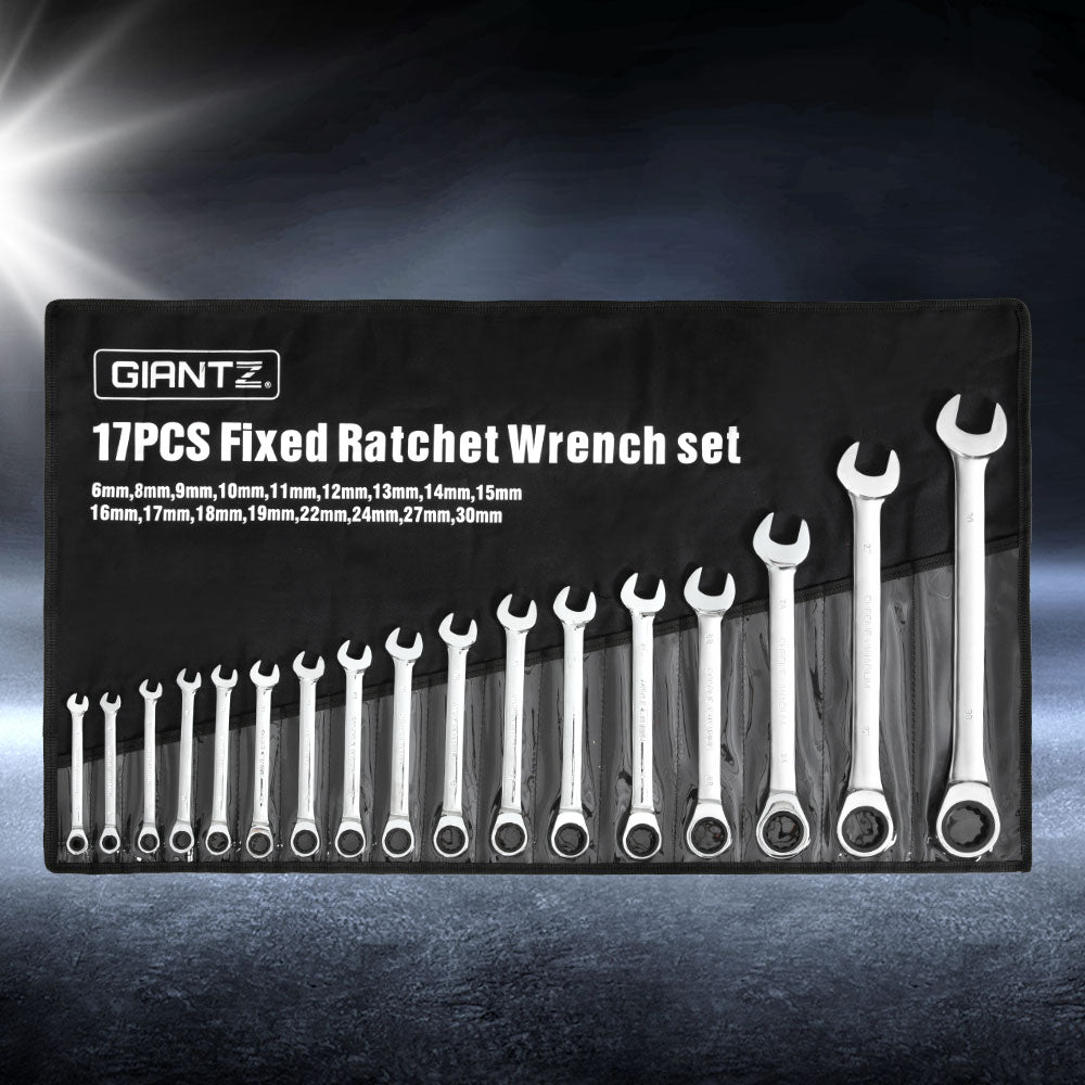 17pcs Ratchet Spanner Set | Metric | 6MM-30MM