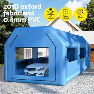 Inflatable Spray Booth | 10x5x3.5m | Car Paint Tent | 2 Blowers + Filters