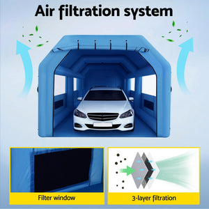 Inflatable Spray Booth | 10x5x3.5m | Car Paint Tent | 2 Blowers + Filters