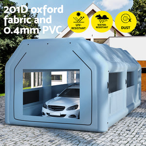 Giantz Inflatable Spray Booth 8.5X4.6M Car Paint Tent Filter System 2 Blowers