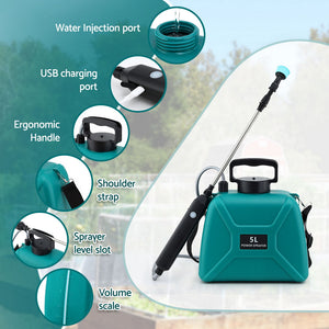 Electric Garden Sprayer | 5L | USB Rechargeable | Shoulder Weed Sprayer