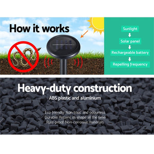 Gardeon Snake Repeller | 12X | Ultrasonic | Solar Powered