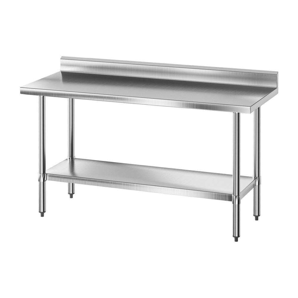 Cefito Stainless Steel Kitchen Bench | Splashback Work Table | 1500x600mm | 430 Grade