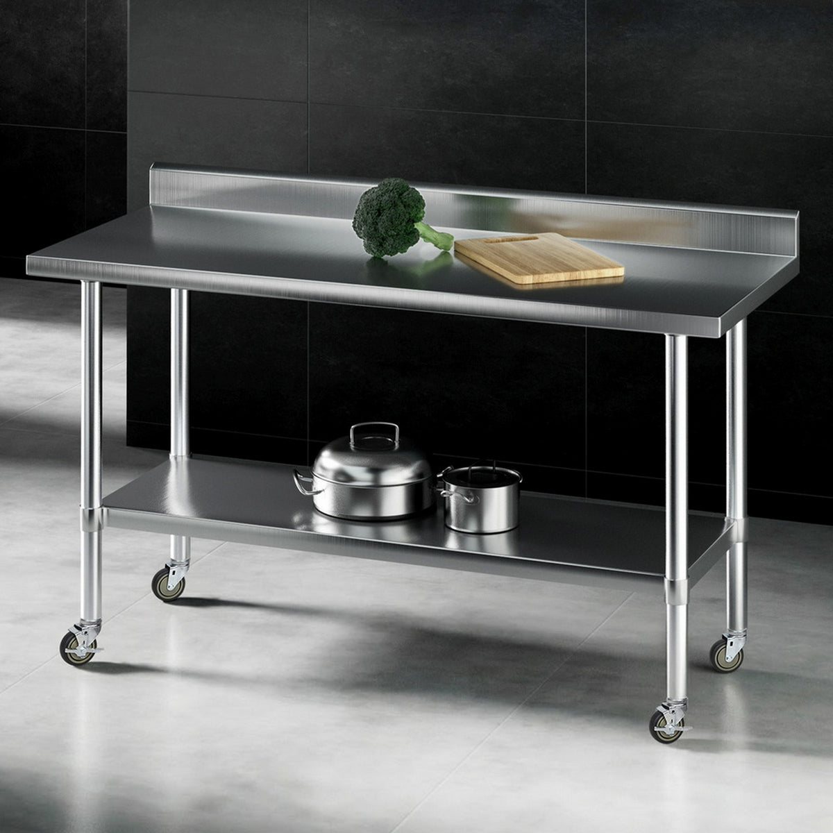 Stainless Steel Kitchen Bench | 1500x600mm | 430 Grade | Splashback