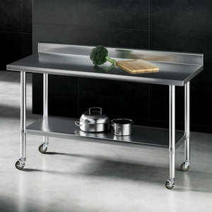 Stainless Steel Kitchen Bench | 1500x600mm | 430 Grade | Splashback