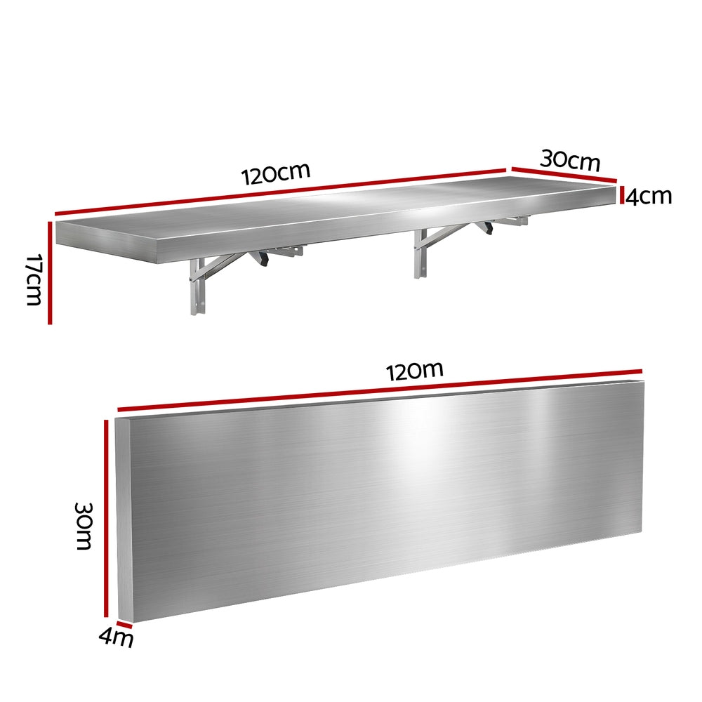 Commercial Wall Shelf | Stainless Steel | Kitchen Storage Rack | 1200x300mm