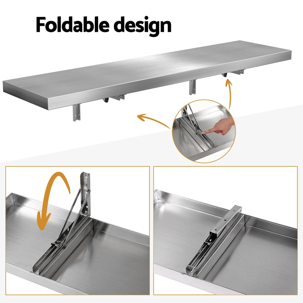 Commercial Wall Shelf | Stainless Steel | Kitchen Storage Rack | 1200x300mm