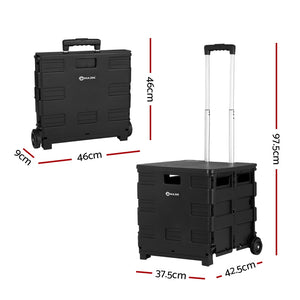 Emajin | Foldable Shopping Cart | Trolley Grocery Basket | Rolling Wheel | Portable | 35KG