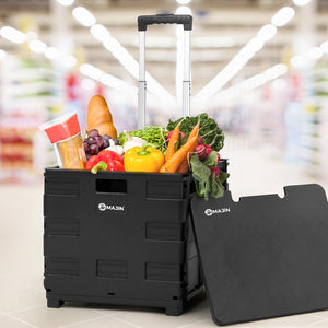 Emajin | Foldable Shopping Cart | Trolley Grocery Basket | Rolling Wheel | Portable | 35KG