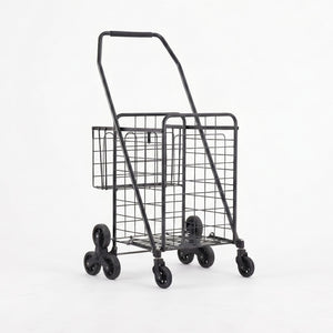 Emajin Shopping Trolley Cart Folding Aluminium Utility Cart Black