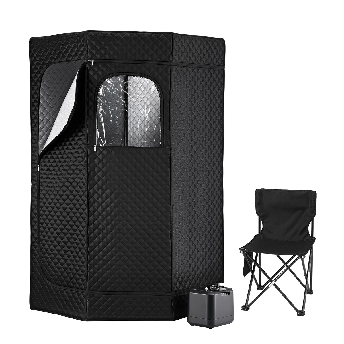 Devanti Portable Steam Sauna Tent 1000W 3L Steamer Pot Full Body Home SPA Timer