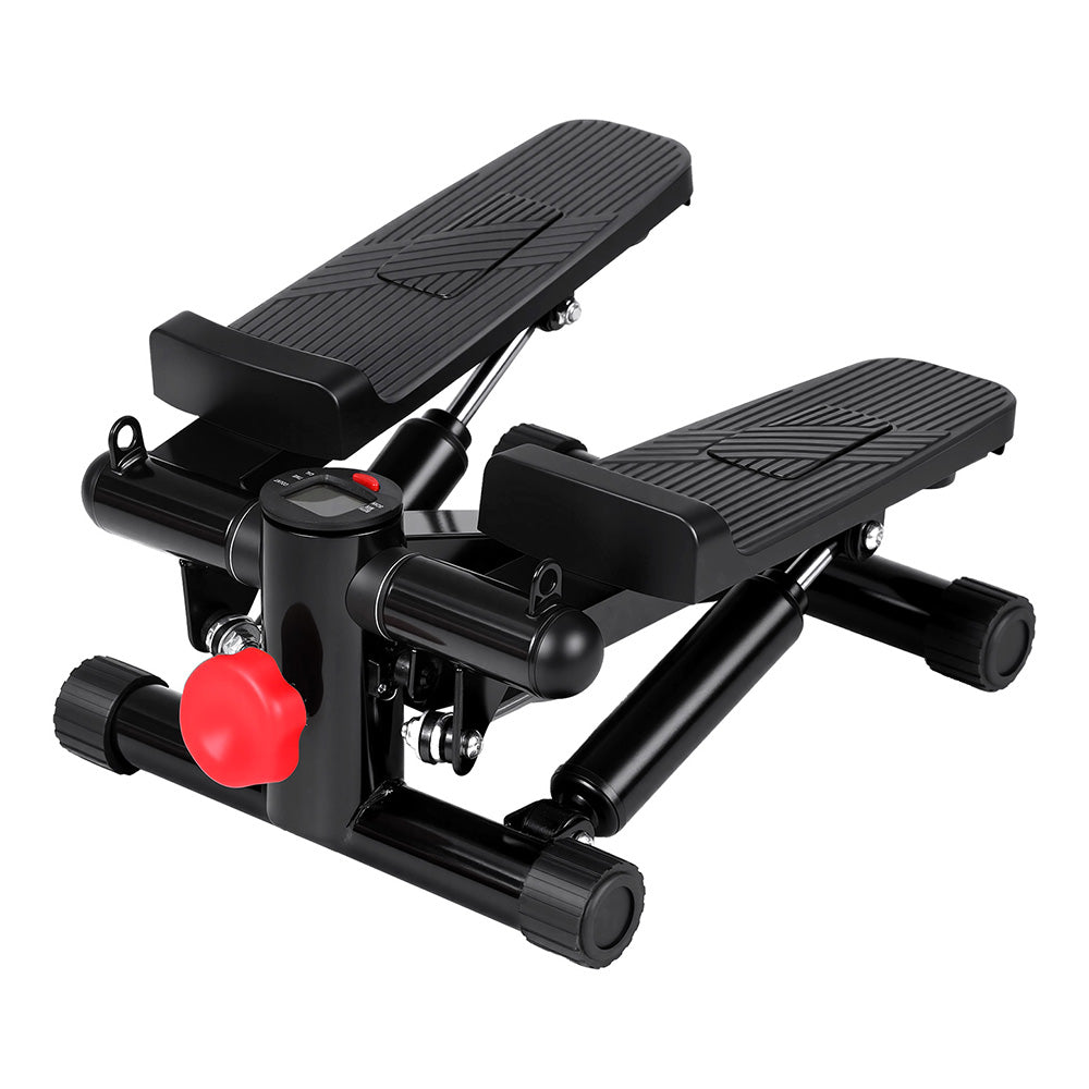 Everfit Mini Stepper | Compact Home Workout Step Machine with Resistance Ropes | Black