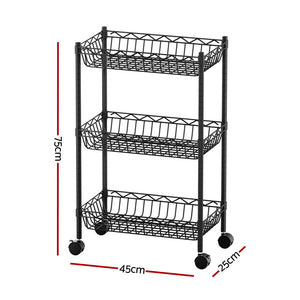 Shelving Unit | 3 Tier | Adjustable Storage Rack | With Wheels