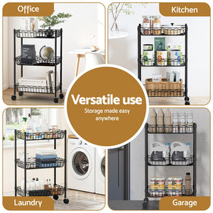 Shelving Unit | 3 Tier | Adjustable Storage Rack | With Wheels