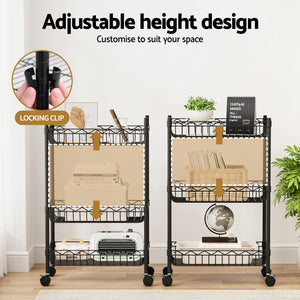 Shelving Unit | 3 Tier | Adjustable Storage Rack | With Wheels