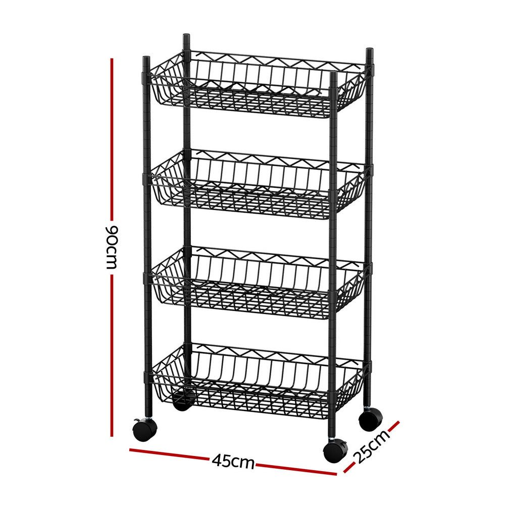 Storage Shelving Unit | 4 Tier | Adjustable | With Wheels | Garage Kitchen