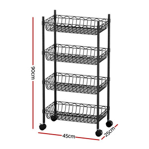 Storage Shelving Unit | 4 Tier | Adjustable | With Wheels | Garage Kitchen