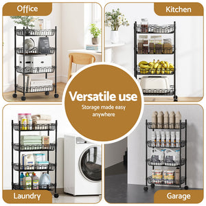 Storage Shelving Unit | 4 Tier | Adjustable | With Wheels | Garage Kitchen