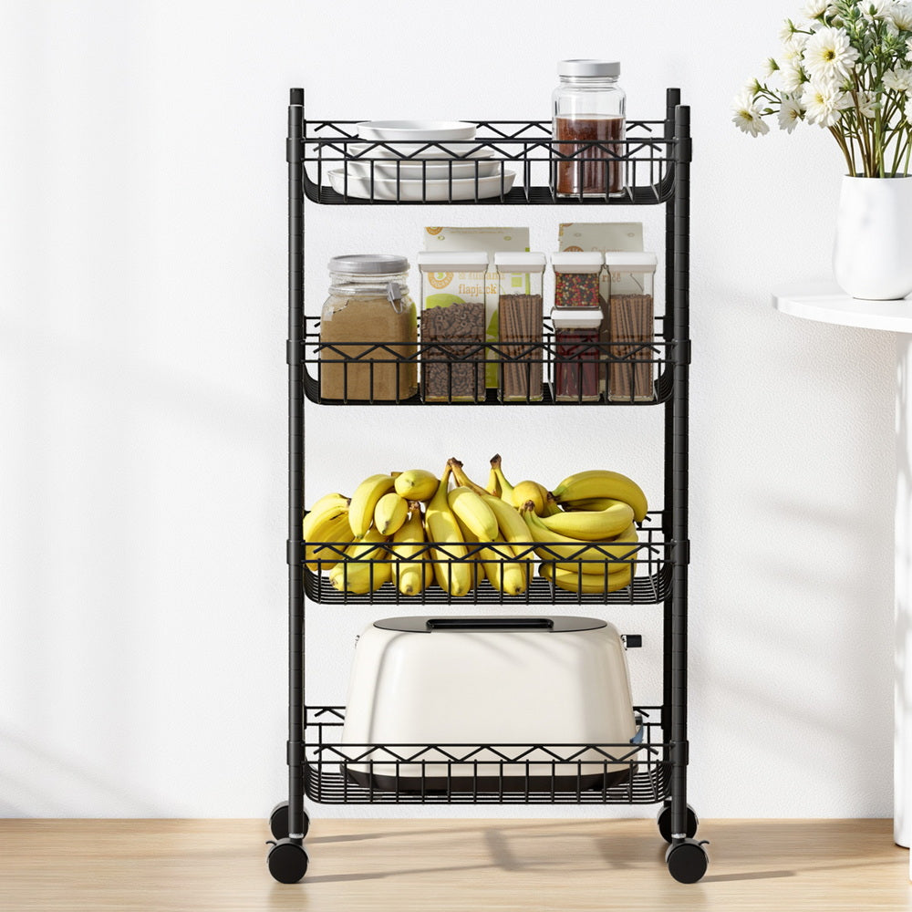 Storage Shelving Unit | 4 Tier | Adjustable | With Wheels | Garage Kitchen