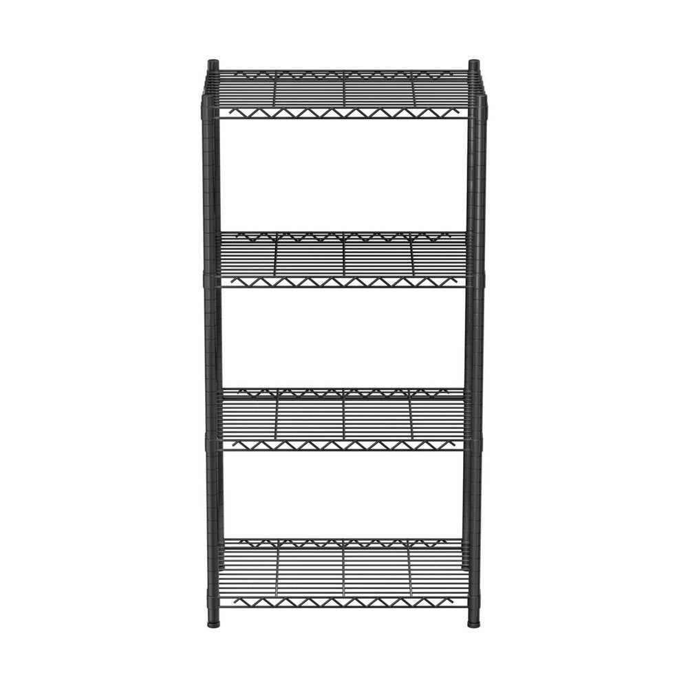 Steel Shelving Rack | 4 Tier | Adjustable Storage Shelves | Garage Kitchen
