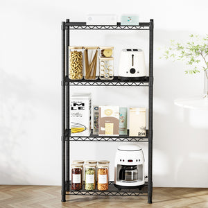 Steel Shelving Rack | 4 Tier | Adjustable Storage Shelves | Garage Kitchen