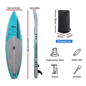 Stand Up Paddle Board | 10.5ft Inflatable SUP, Paddleboard & Kayak | Green