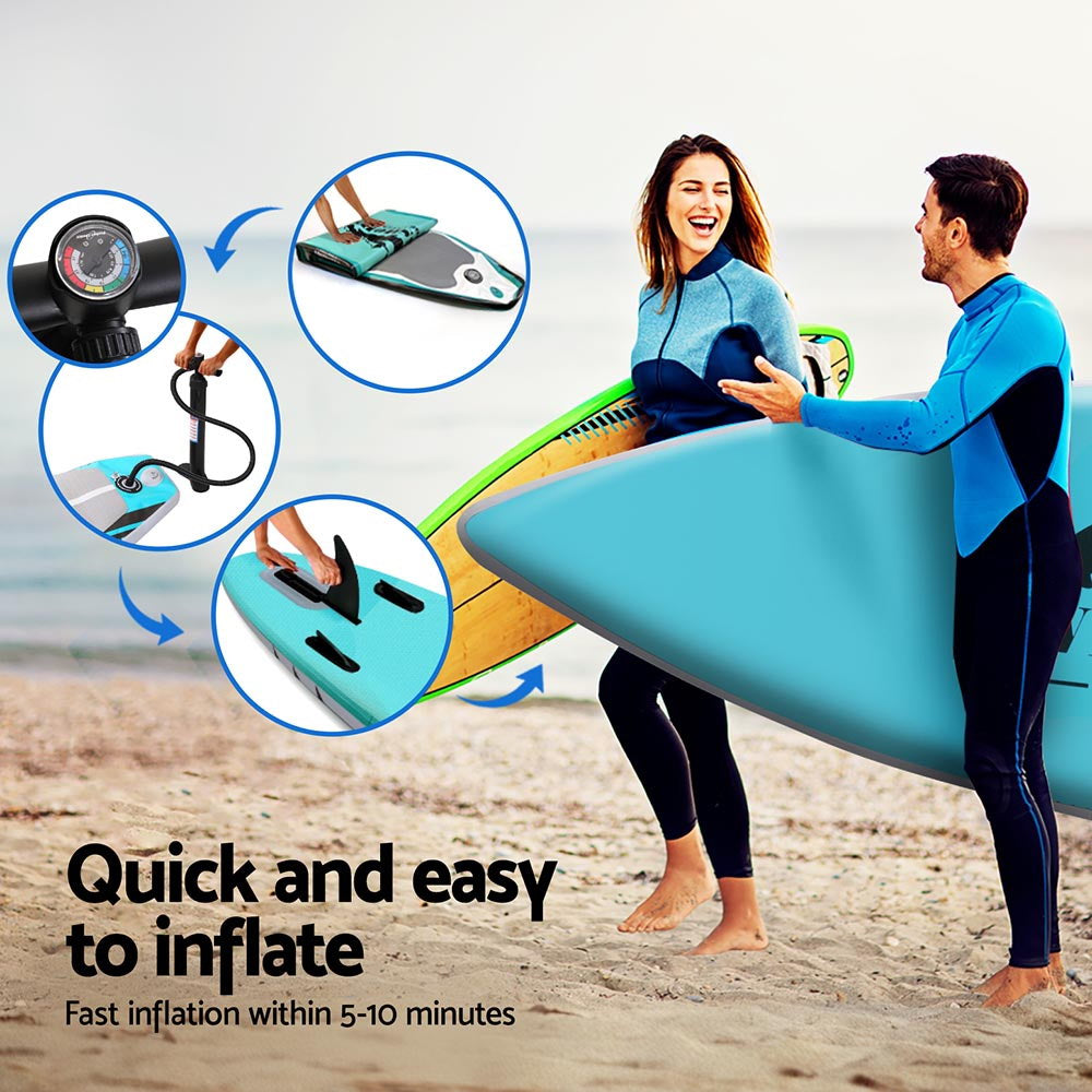 Stand Up Paddle Board | 10.5ft Inflatable SUP, Paddleboard & Kayak | Green