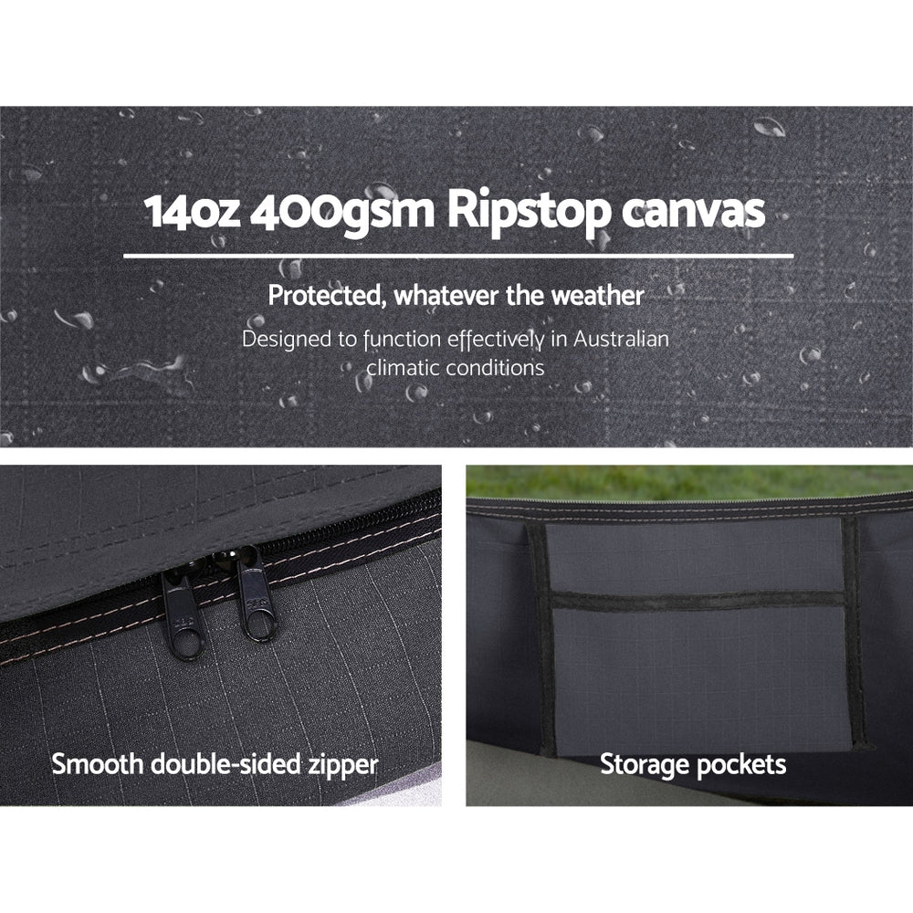 Weisshorn Double Swag Camping Swags | Deluxe Canvas Tent | Dark Grey