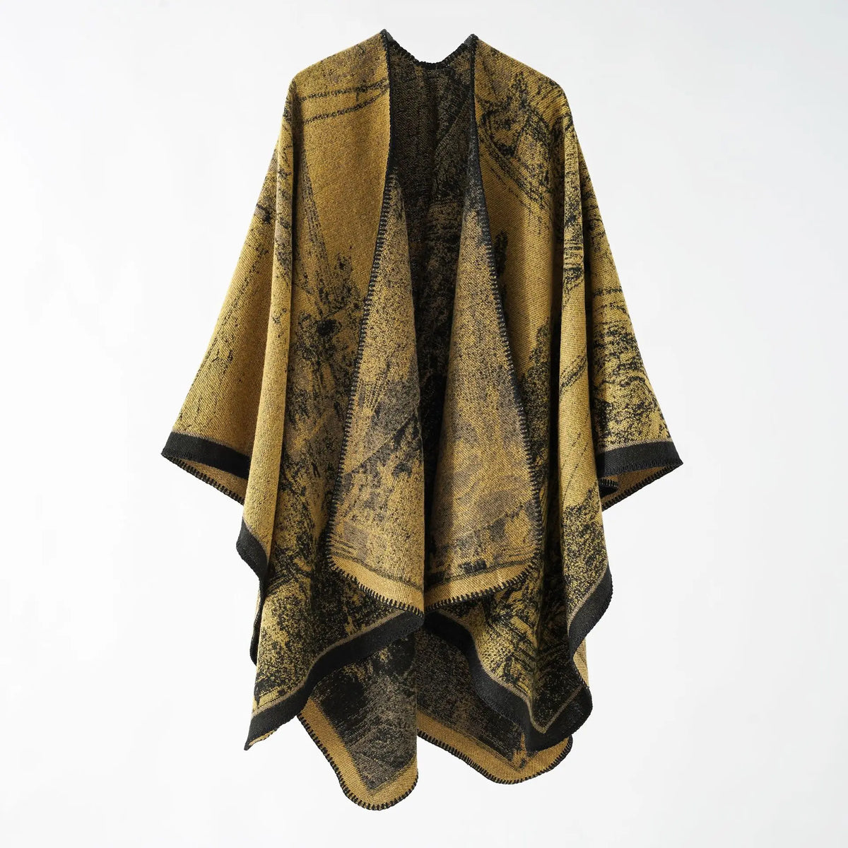 Bohemian Hippie Vintage Shawl | Thick Imitation Cashmere Cloak | Ethnic Style Winter Scarf Wrap | 135x150cm