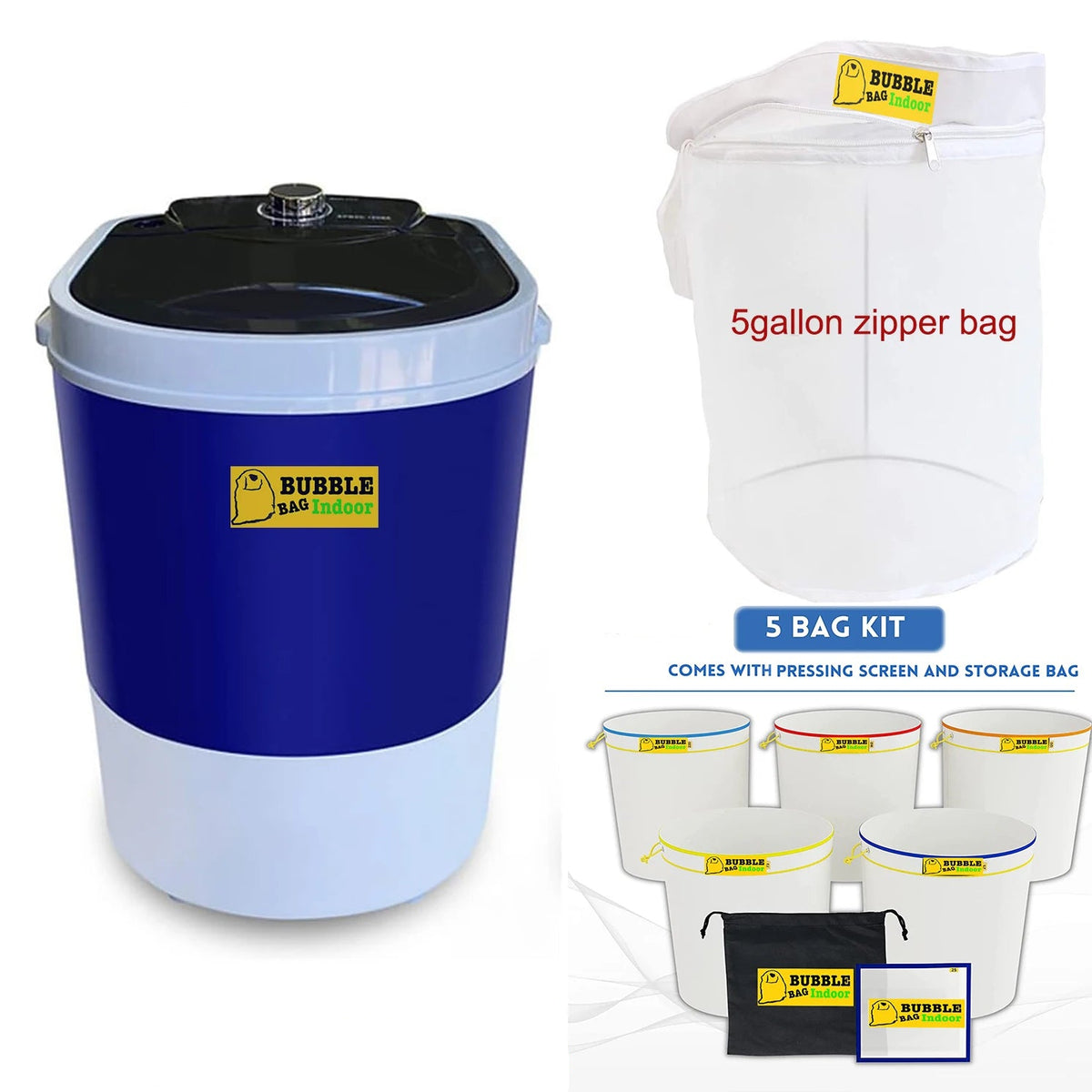 Automatic Bubble Bag Extraction Wash Machine + Mixer