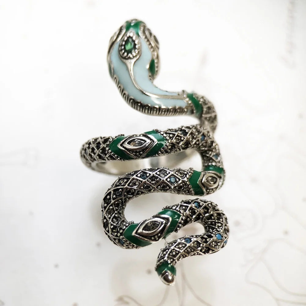 Green Bohemian Styled Snake Finger Ring