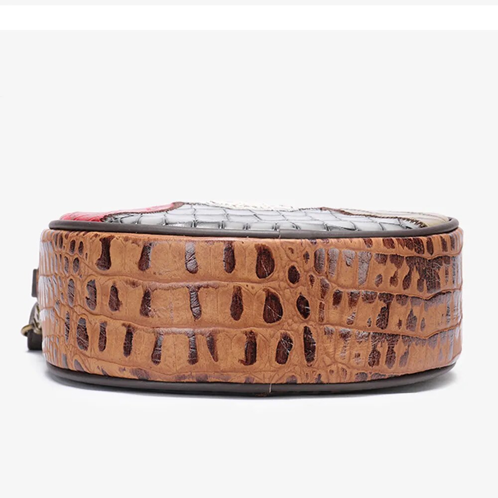 Genuine Cow Leather Cicular Festival Bag