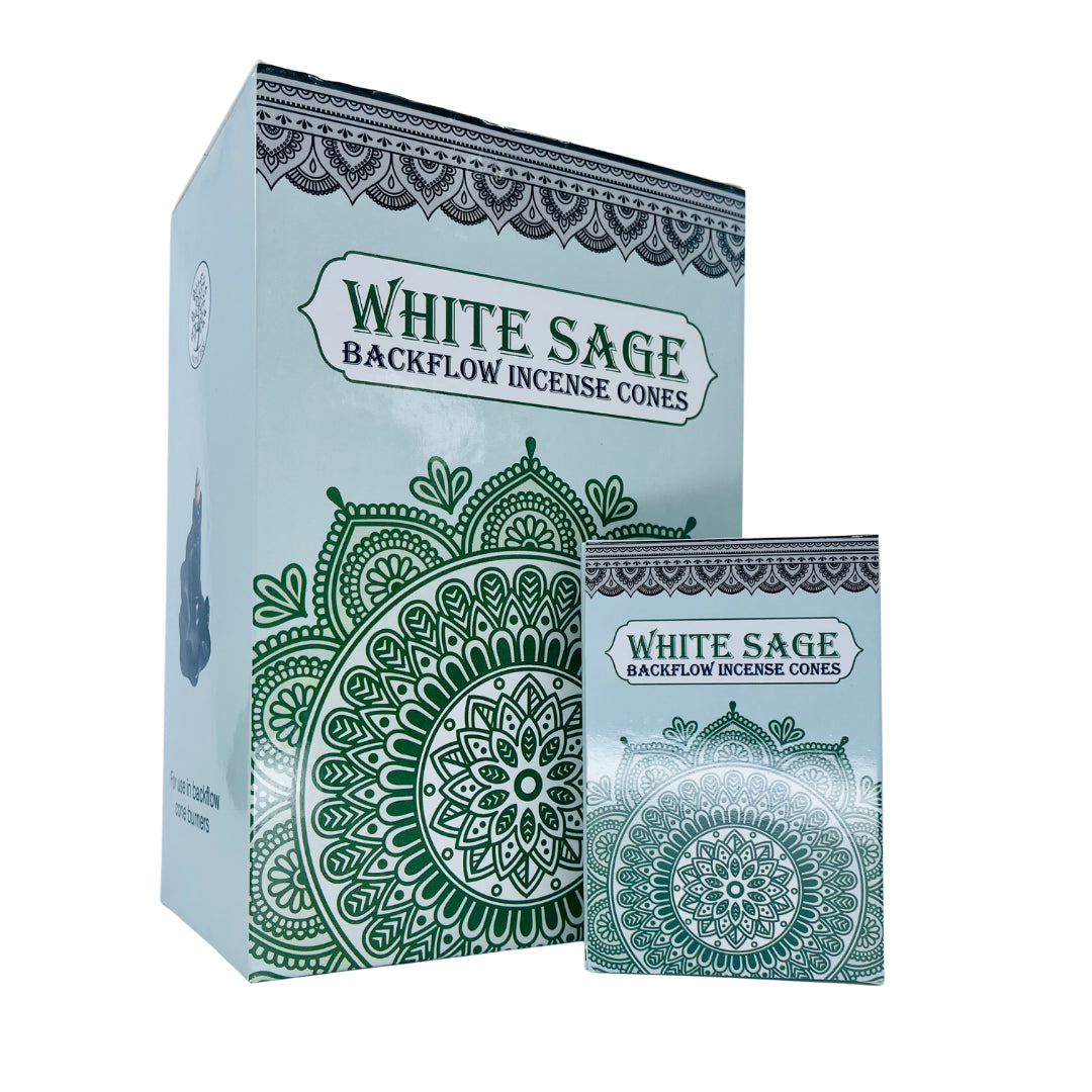 Sacred Tree White Sage Backflow Incense Cones | 168 Cones