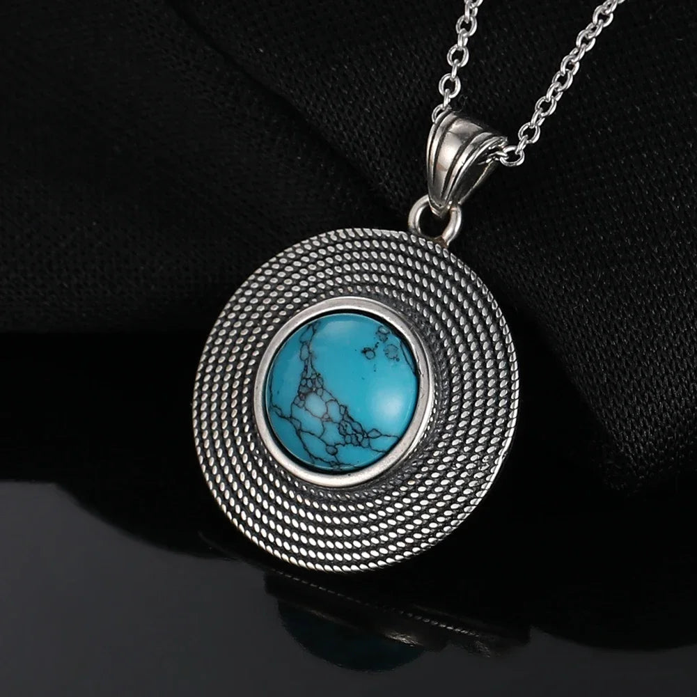 Turquoise Boho Goddess Pendant Necklace | 925 Silver