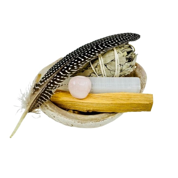 Sage Pure Cleansing & Healing Kit | White Sage, Palo Santo, Crystals & Abalone Shell