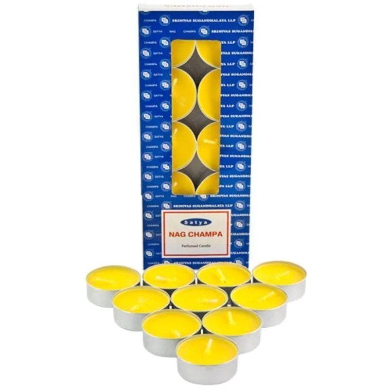 Satya Nag Champa Tealight Candles | 10 Pack