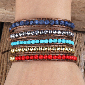 Multi-Coloured Bohemian Beaded Bracelet Wrap | Hand Crafted