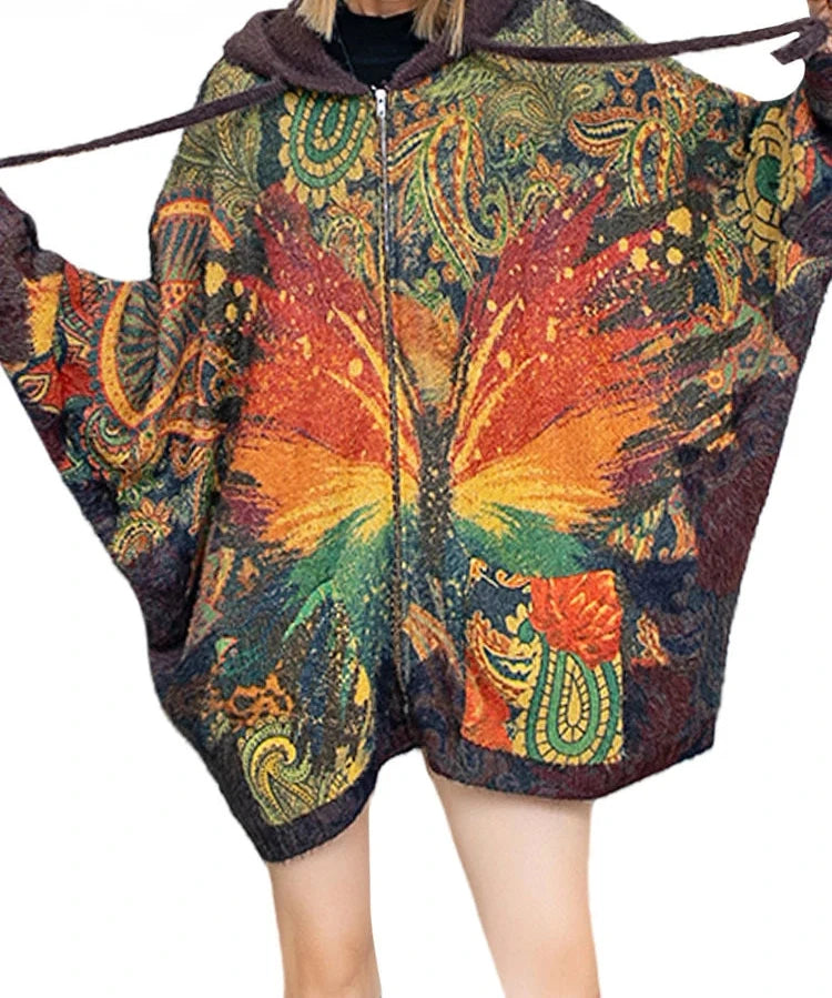 Colourful Women's Oversized Winter Sweater / Cardigan | Free Size